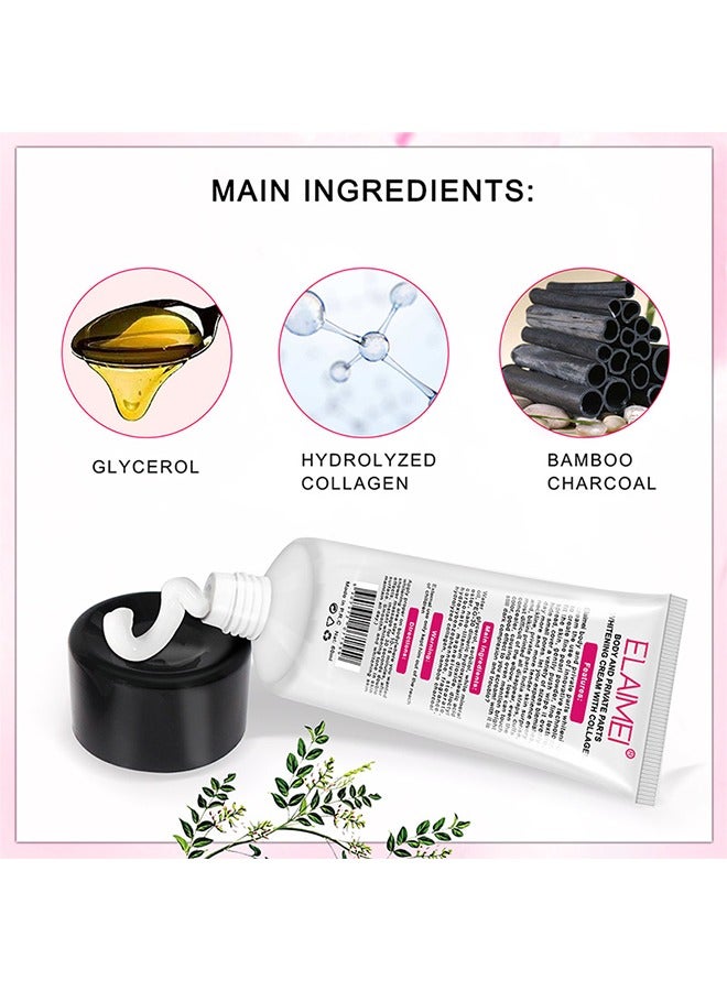 Whitening Cream, Dark Spot Corrector Skin Lightening Cream For Body, Intimate Areas, Underarms, Armpit, Knees, Legs, Elbows And Inner Thigh, Whitening Cream Dark Spot Remover For Sensitive Areas 60ml