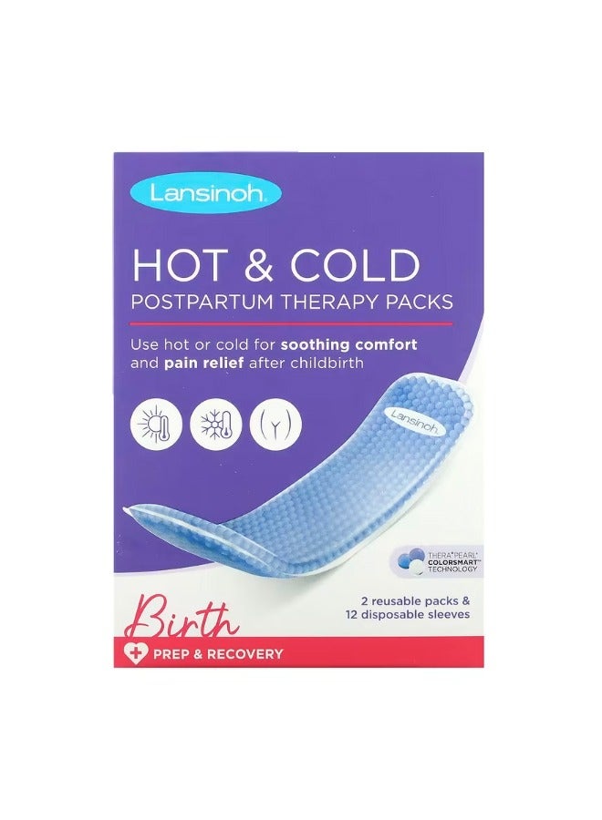 Hot & Cold Postpartum Therapy Packs 2 Reusable Packs & 12 Disposable Sleeves