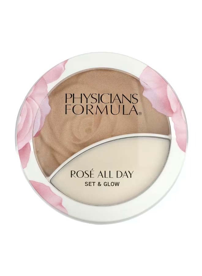 Rose All Day Set And Glow Illuminating Powder And Dewy Balm Sunlit Glow 1 Set