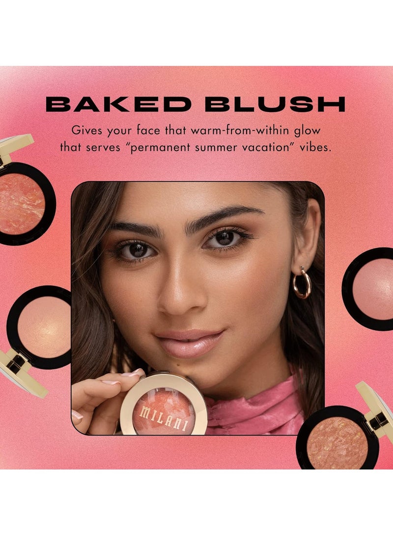 Milani Baked Blush - Petal Primavera (0.12 Ounce) Cruelty-Free Powder Blush - Shape, Contour & Highlight Face for a Shimmery or Matte Finish