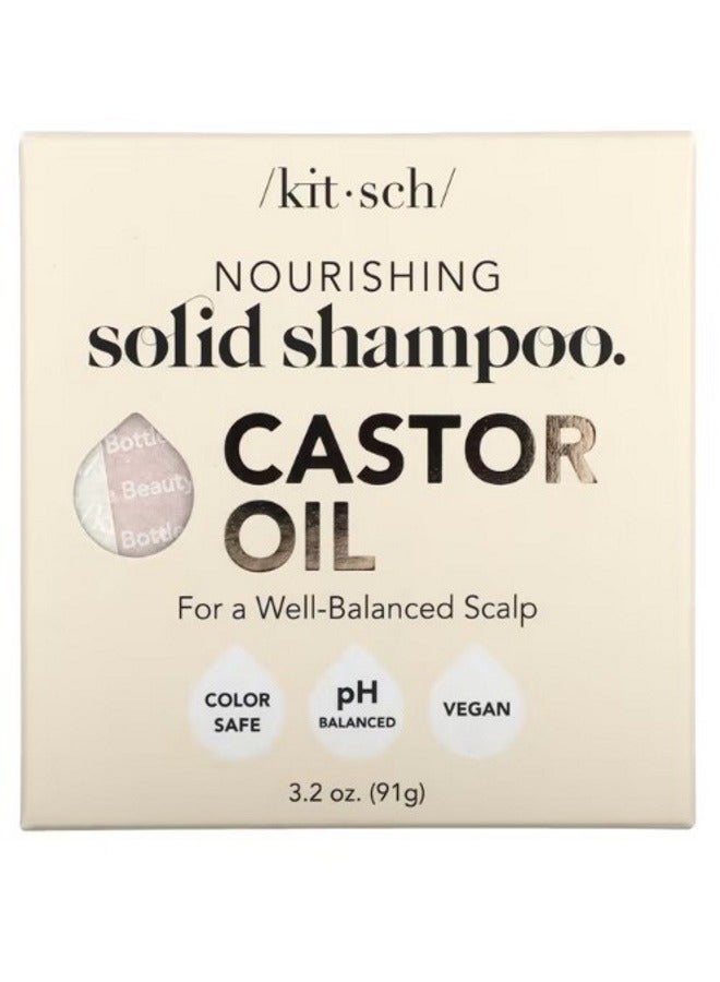 Nourishing Solid Shampoo Bar Castor Oil Sugar Amber  Shea 3.2 oz 91 g