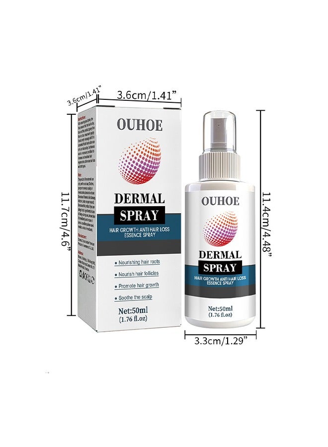 Hair Growth Anti Hair Loss Essence Spray, Ultra Hair Growth Formula Serum Spray, Damaged Dry Hair, Hair Regrowth For Thicker Longer Fuller Hair With Castor Oil Ginger 50ML