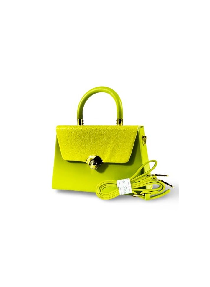 Women's Handbag Crocodile Pattern Shoulder Bag, Luxury Designer Satchel Handbag for Women Girls - Green