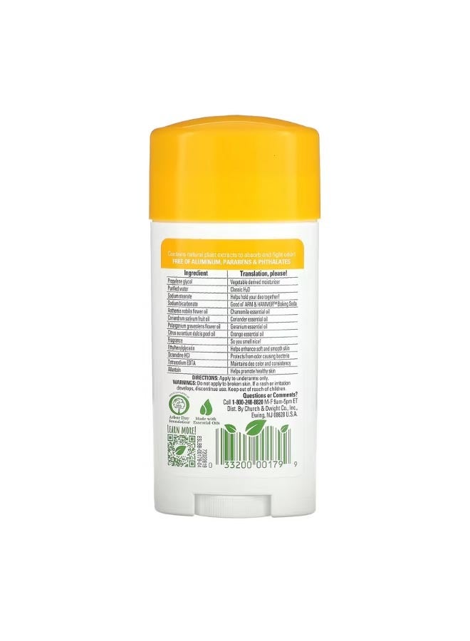 Essentials with Natural Deodorizers Deodorant Orange Citrus 2.5 oz 71 g