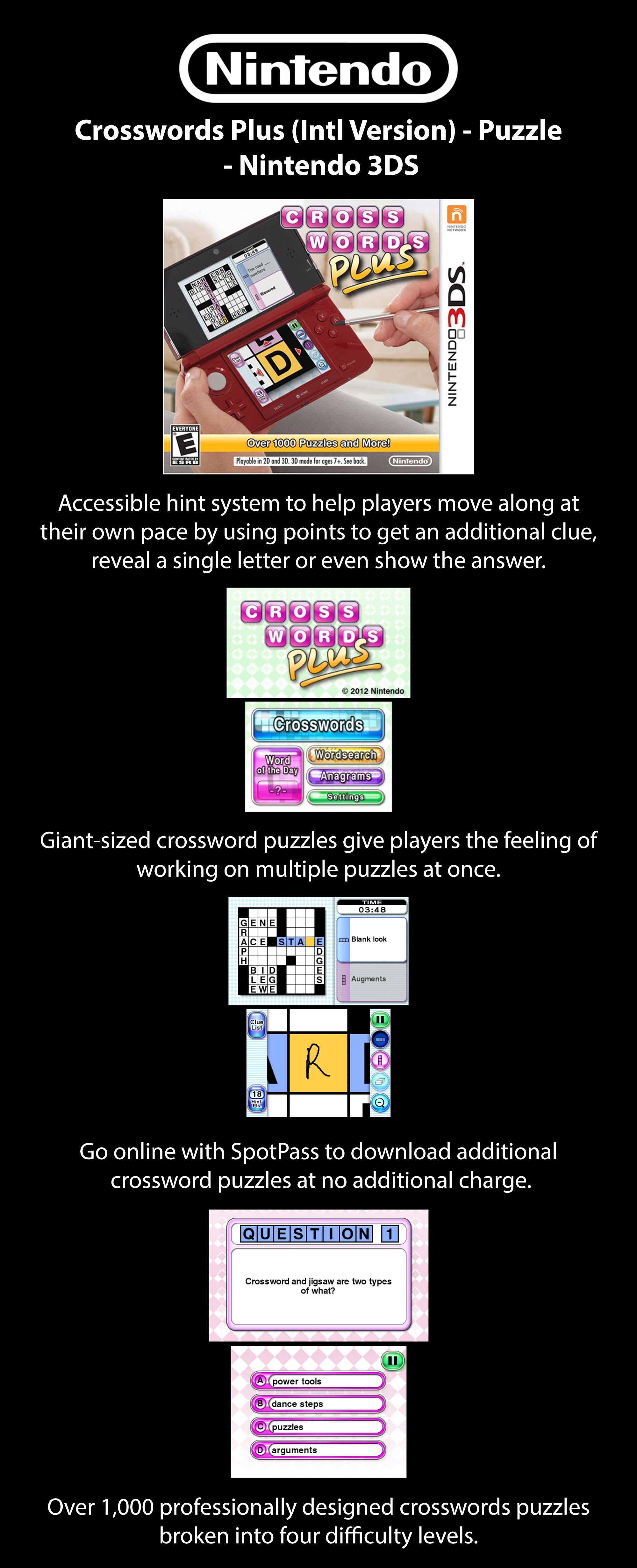 Crosswords Plus (Intl Version) - Puzzle - Nintendo 3DS