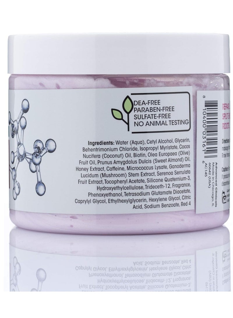 Advanced Clinicals Biotin Hair Treatment Anti-Breakage Repair Hair Mask. Strengthen Broken, Color-Treated Hair W/Repairing Deep Conditioner Manuka Honey & Caffeine, Hydrating Mask Restores Weak Hair