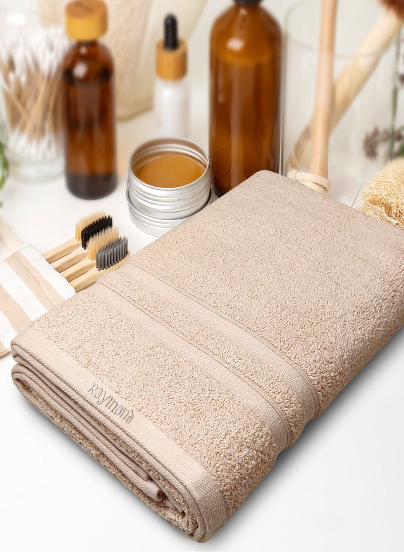 Raymond Home 100 % Cotton Quick Dry Highly Absorbent Thick Bath Towel for Hotel Spa and Home Highly Soft 500 GSM Tan Color Bath Towel - (75 * 150 CM)