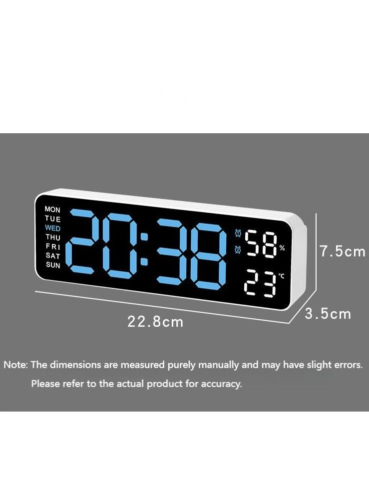 3D Wireless Remote Digital LED Alarm Clock,Wall Clocks for Living Room Gym Shop Warehouse Office Garage Decor, Auto Brightness Dimmer with Date Week Temp,Multi functional large font alarm clock