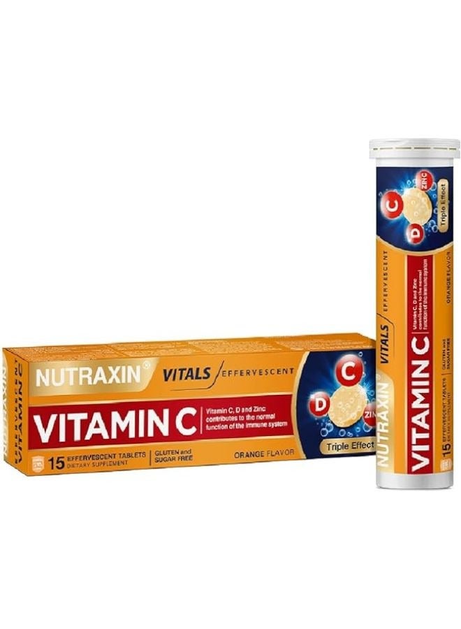 NUTRAXIN VITALS Vitamin C Effervescent 15 Tablets
