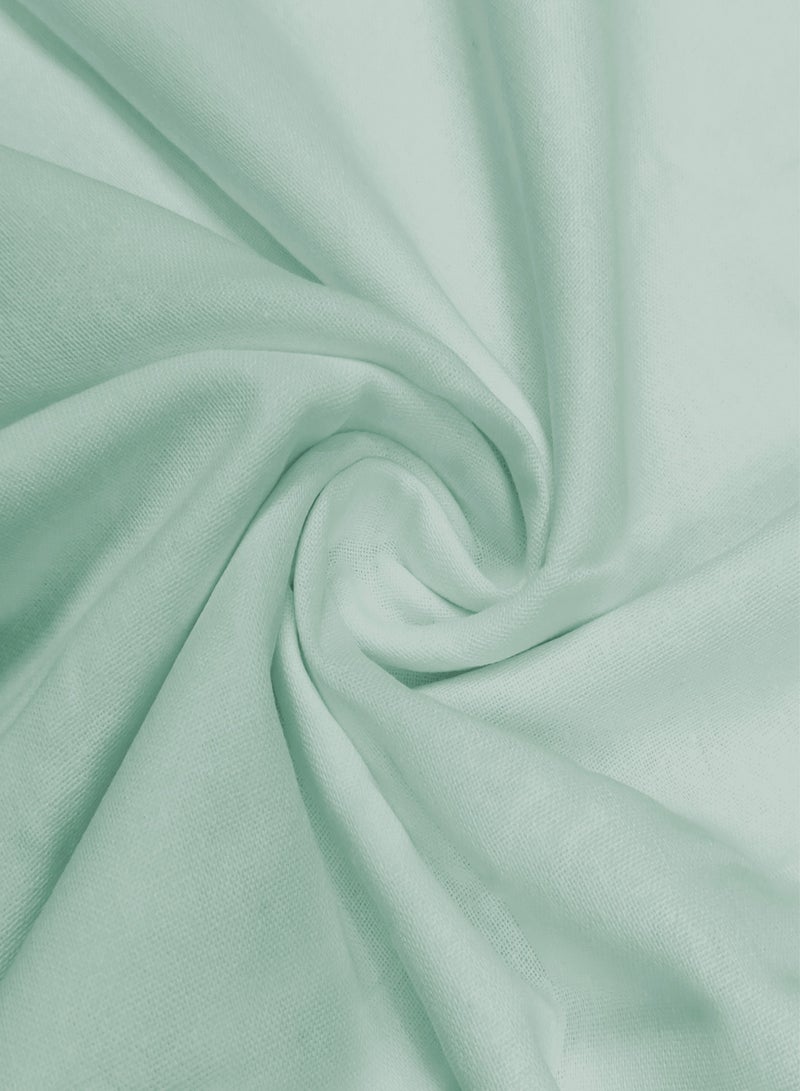 Raymond Home Single Sheet 120 Thread Count Luxirious Mercerised 100% Cotton Bedding Solid Pre Shrunk Percale Finish Bed Linen 2 Bedsheet and 2 Pillow Case - Light Green (152 * 229 CM)