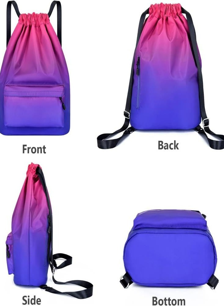 Backpack Business Simple Crossbody Laptop Bag Fashion Clothes Travel Bag Travel Sail Zipper Handbag Waterproof Drawstring Sport bag,Pink