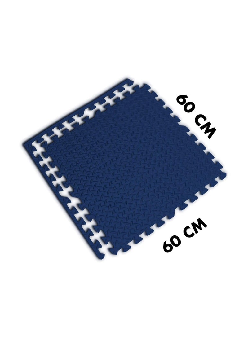 Blue Puzzle Mat for Kids Yoga Room Bedroom Living Room Exercise Gym Mat 60x60x1.0cm - 4 tiles