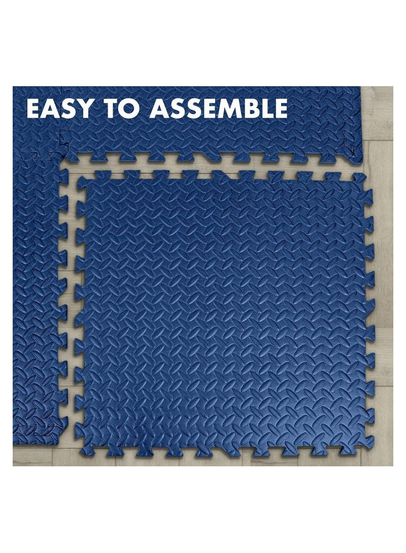 Blue Puzzle Mat for Kids Yoga Room Bedroom Living Room Exercise Gym Mat 60x60x1.0cm - 4 tiles