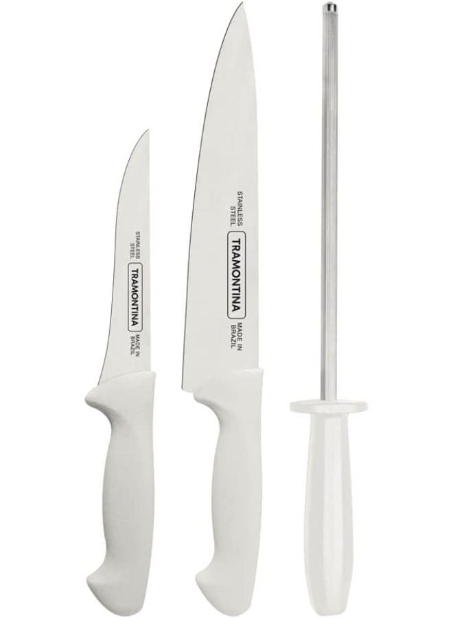 Knives Set Premum Line with Sharpener 3 pcs Longlasting edge Chef Knife Bonning Knife