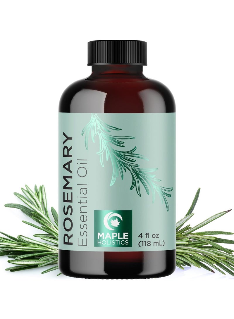 Pure Rosemary Oil for Hair Growth - Undiluted Rosemary Essential Oil for Hair Skin and Nails and Refreshing Aromatherapy Oil for Diffusers - Cleansing Rosemary Essential Oil for Dry Scalp Care 4oz…