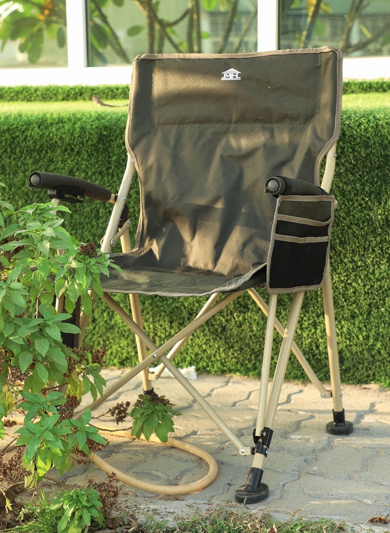 New Modern Design Camping Chair With Cup holder and Pockets Beach Chair Garden Chair With Comfortable Tilted Back-Cup Holder-Carry Bag for Indoor Outdoor Travelling MH-C104GREEN