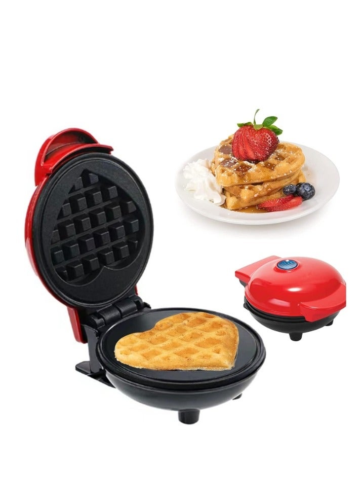 Waffle Maker Mini waffle heart shape For Individual Waffles With Easy To Clean, Non-Stick Surfaces, 4-Inch 350 W