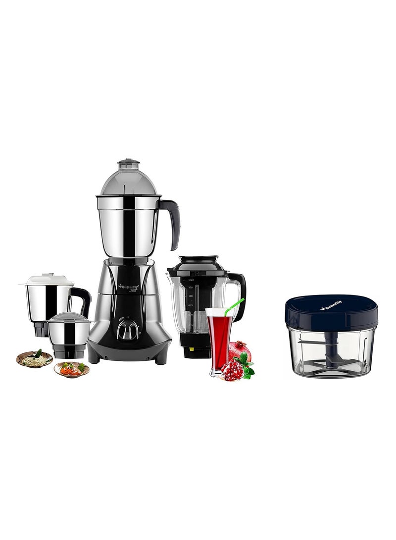 Butterfly Jet Elite 750 Watts Mixer Grinder And Vegetable Chopper, Grey