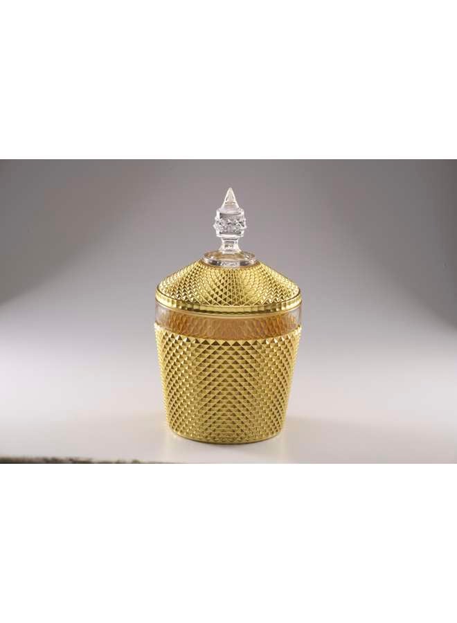 Golden Acrylic Diamond Bucket jar with Cover