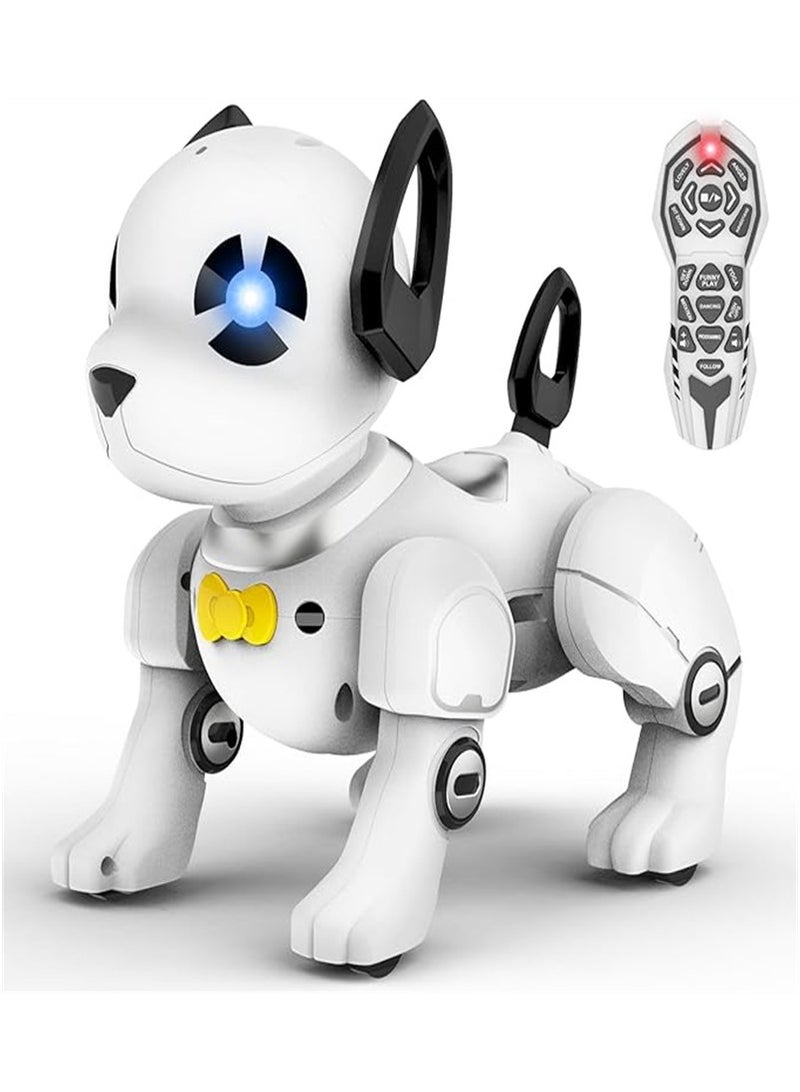 Remote control robot dog toy, a dancing remote control dog programmable intelligent interactive robot dog toy, suitable for family, games and outings.