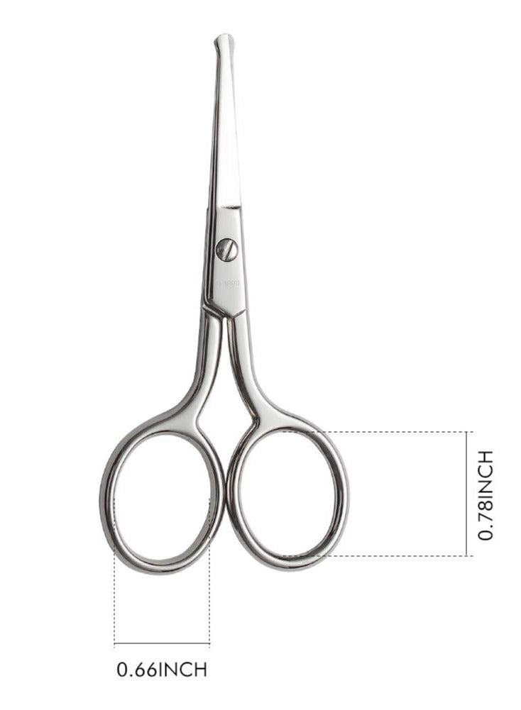 LIVINGO Premium Manicure Rounded Tip Scissors Multi-purpose Stainless Steel Cuticle Pedicure Beauty Grooming Kit for Nail, Eyebrow, Eyelash, Dry Skin, Nose Hair 3.5 inch