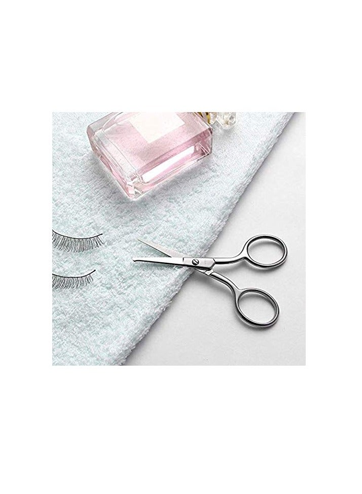 LIVINGO Premium Manicure Rounded Tip Scissors Multi-purpose Stainless Steel Cuticle Pedicure Beauty Grooming Kit for Nail, Eyebrow, Eyelash, Dry Skin, Nose Hair 3.5 inch