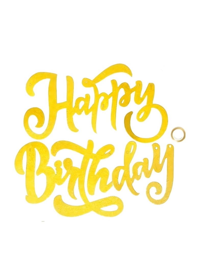 Happy Birthday Banner - Gold