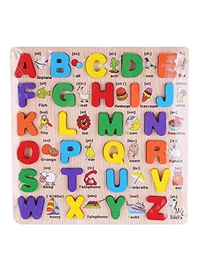 Abc Alphabet Wooden Board Jigsaw Puzzle Letters Game Educational Toy
