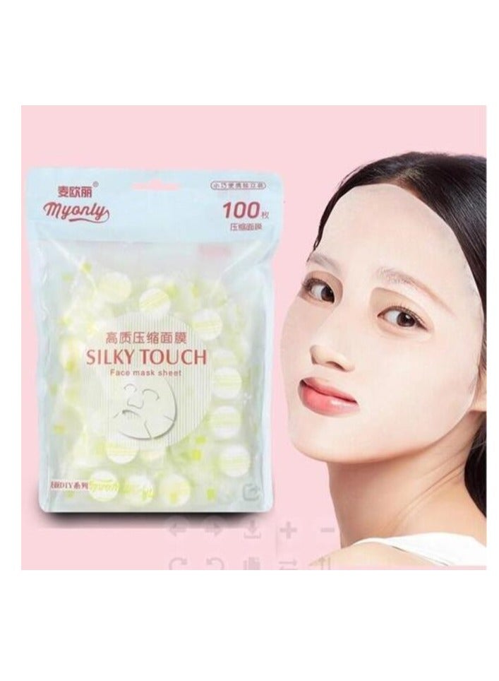 Disposable Compressed Mask Ultra-Thin Paper Moisturizing Particles Non-Woven Buckle Portable(100pcs)