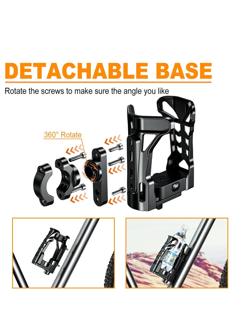 Motorcycle ATV Cup Holder, Upgraded Motorcycle Drink Holder Handlebar, Bike Water Bottle Holder with Atmosphere Light, 360° Rotation Expandable Design, Max Load 32oz for Scooter Bike Motorcycle