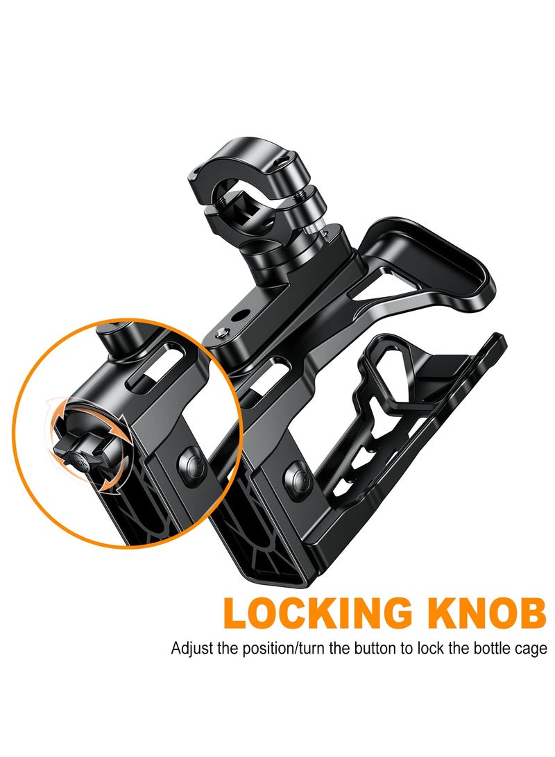 Motorcycle ATV Cup Holder, Upgraded Motorcycle Drink Holder Handlebar, Bike Water Bottle Holder with Atmosphere Light, 360° Rotation Expandable Design, Max Load 32oz for Scooter Bike Motorcycle