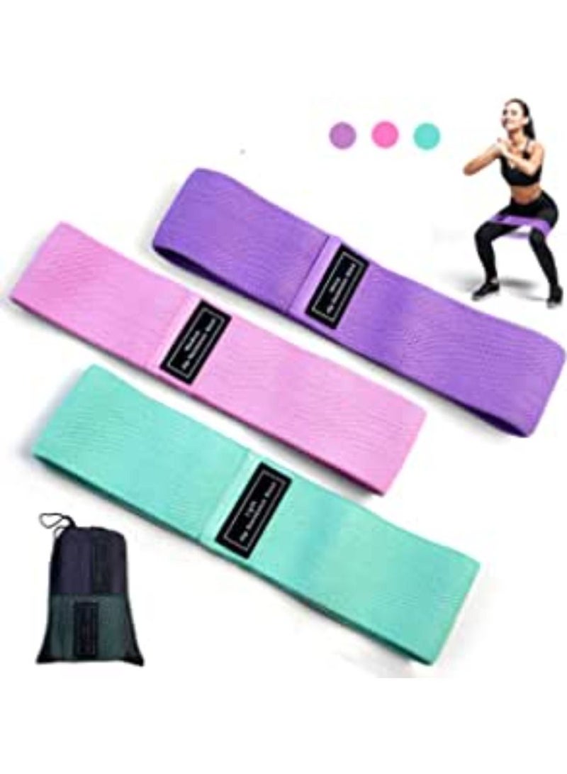 Resistance Bands Fabric Exercise Bands Non Slip Hip Elastic Bands For Hip Legs Glutes And Thighs Workout Thick Wide Fitness Loop Circle Resistance Bands Set Of 3 Pack Multicolor