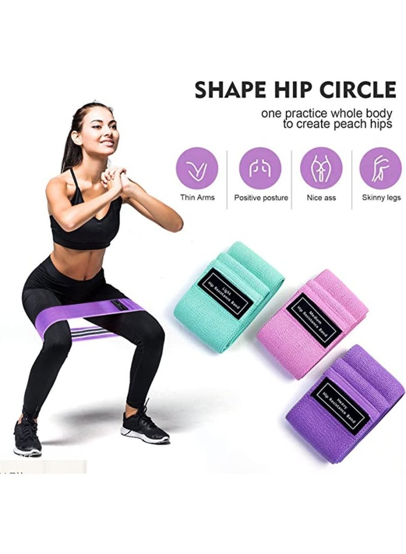 Resistance Bands Fabric Exercise Bands Non Slip Hip Elastic Bands For Hip Legs Glutes And Thighs Workout Thick Wide Fitness Loop Circle Resistance Bands Set Of 3 Pack Multicolor