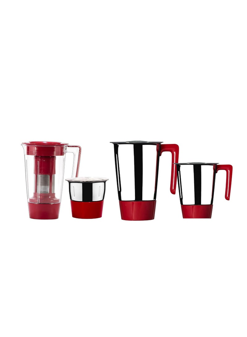 Butterfly Lightning Mixer Grinder, 750 watts, 4 Jars (Red)