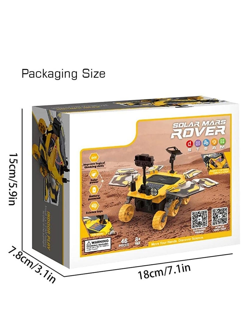 Solar Powered Rover Kit for Kids, DIY Educational Science Robot Assembly Kit, Solar Powered Building Set for Ages 8 to 12, Ideal Gift for Boys, Girls, Students, Teens