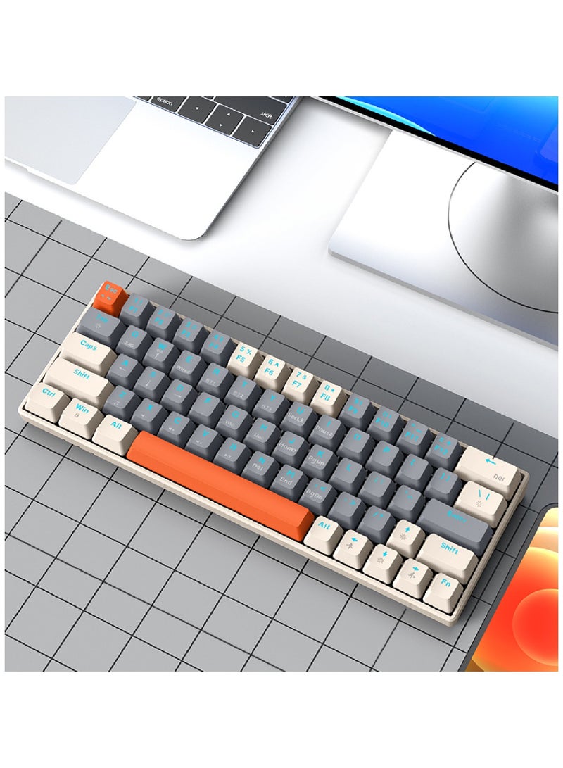 60% Wired Mechanical Gaming Keyboard RGB Backlit Ultra-Compact Mini Keyboard Waterproof Mini Compact 63 Keys Keyboard for PC Mac Gamer Typist Travel Easy to Carry on Business Trip