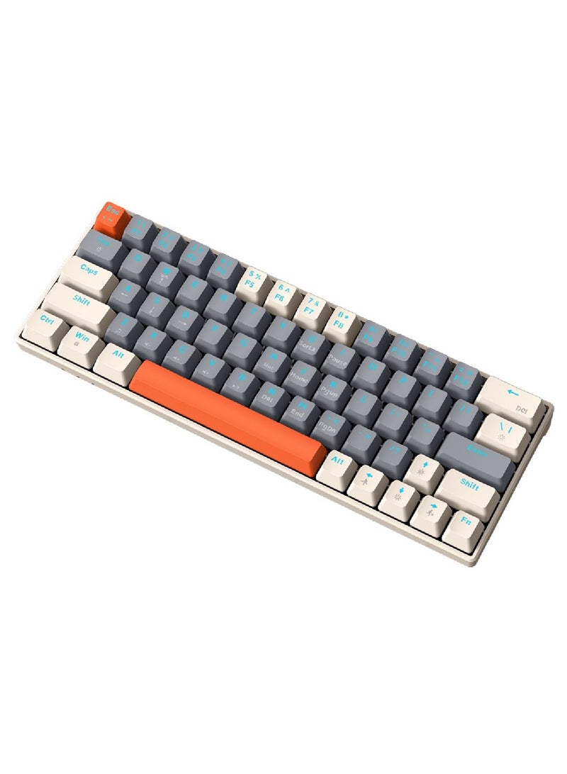 63 Keys Wired Mechanical Gaming Keyboard Rgb Backlit Ultra Compact Mini Keyboard Waterproof Mini Compact 63 Keys Keyboard For PC Mac Gamer Typist Travel Easy Grey-White