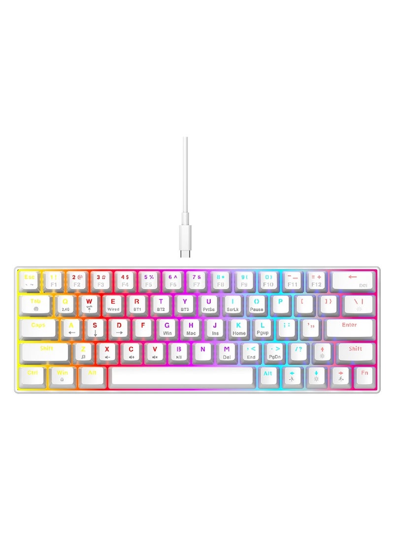 60% Wired Mechanical Gaming Keyboard RGB Backlit Ultra-Compact Mini Keyboard Waterproof Mini Compact 63 Keys Keyboard for PC Mac Gamer Typist Travel Easy to Carry on Business Trip