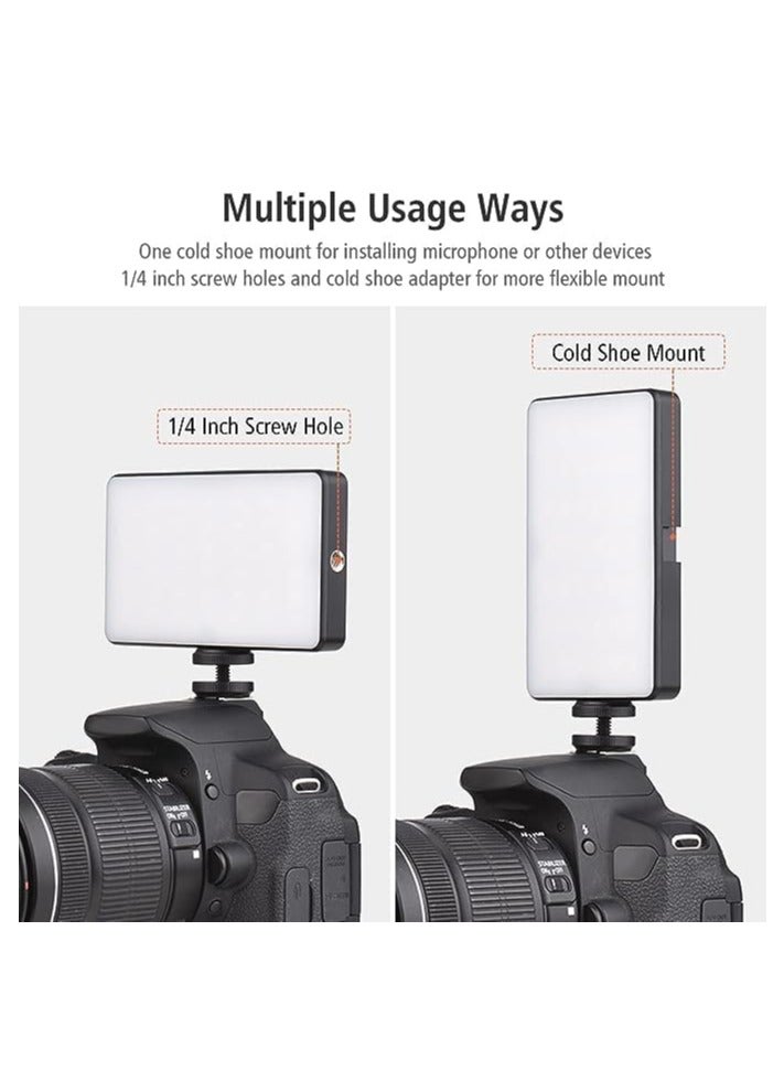 RGB Video Light, RGB Rechargeable Photography Fill Light CRI95+ 2500K-9000K Dimmable 20 Lighting Effects with LCD Display Cold Shoe Adapter for Vlog Live Streaming Video Conference