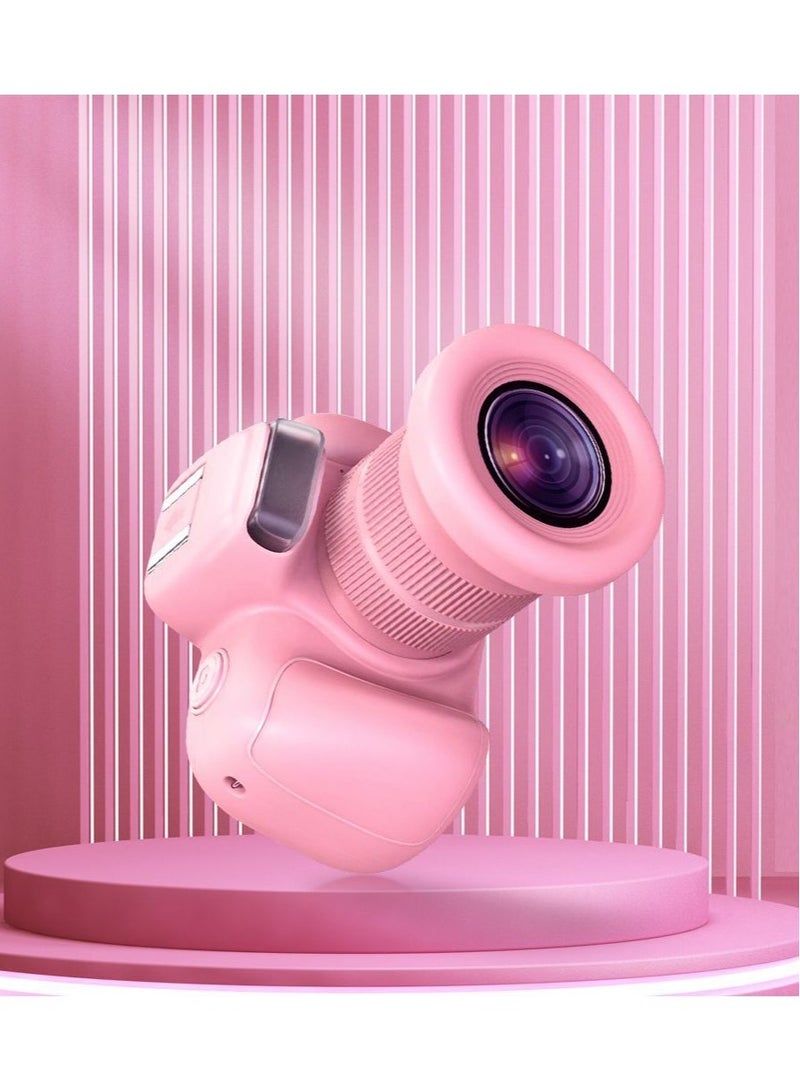 Children's Digital Camera Selfies Double Lens 1080P FHD With 360 Degree Swivel Lens AF 10x Zoom Pink