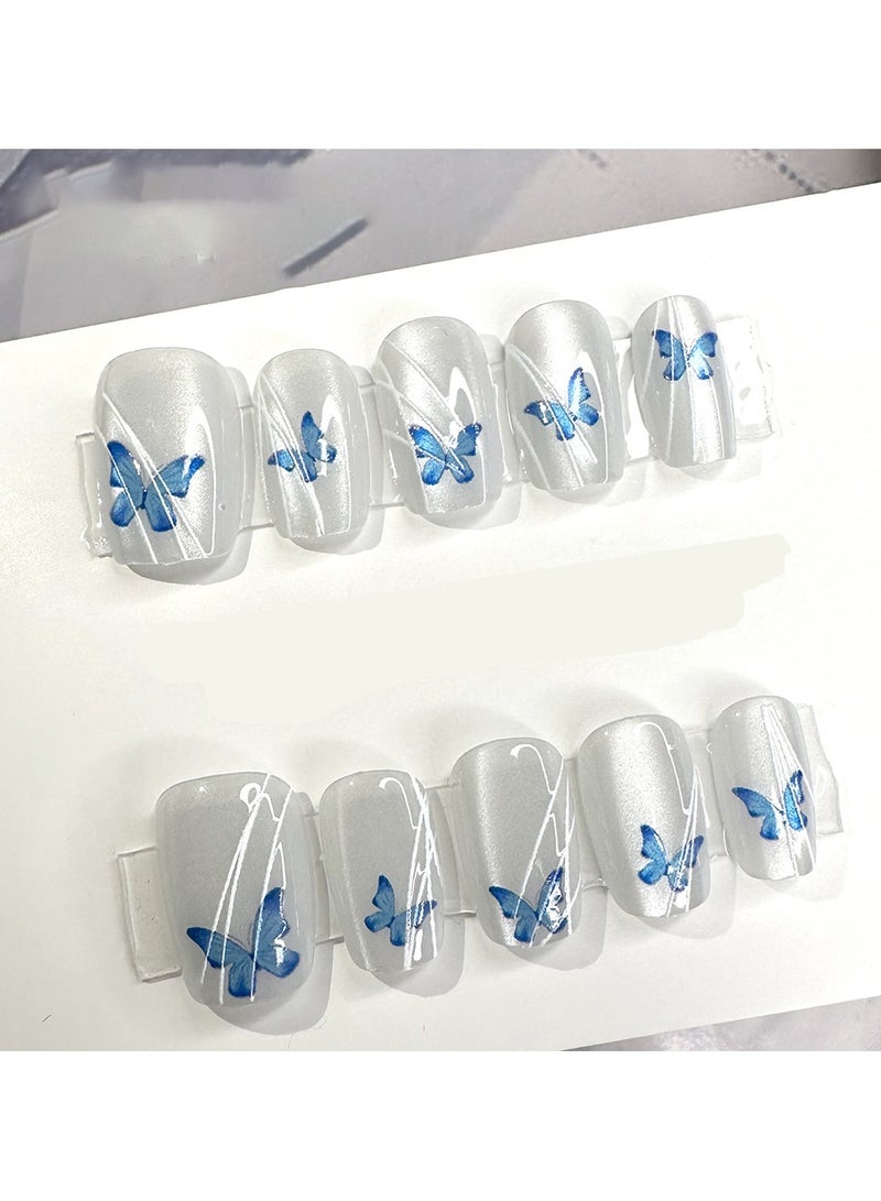 White Butterfly Handmade Wearing Nail Tape Kit