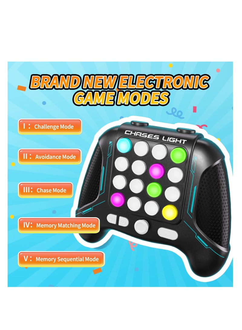 Fast Push Game Toys Handle, 5 Modes In 1 Flashing Handheld Game for Teens​ Adults, 2024 New Electronic Brain & Memory Game, Quick Push Buttons Gamepad Toys Birthday Gift for Kids