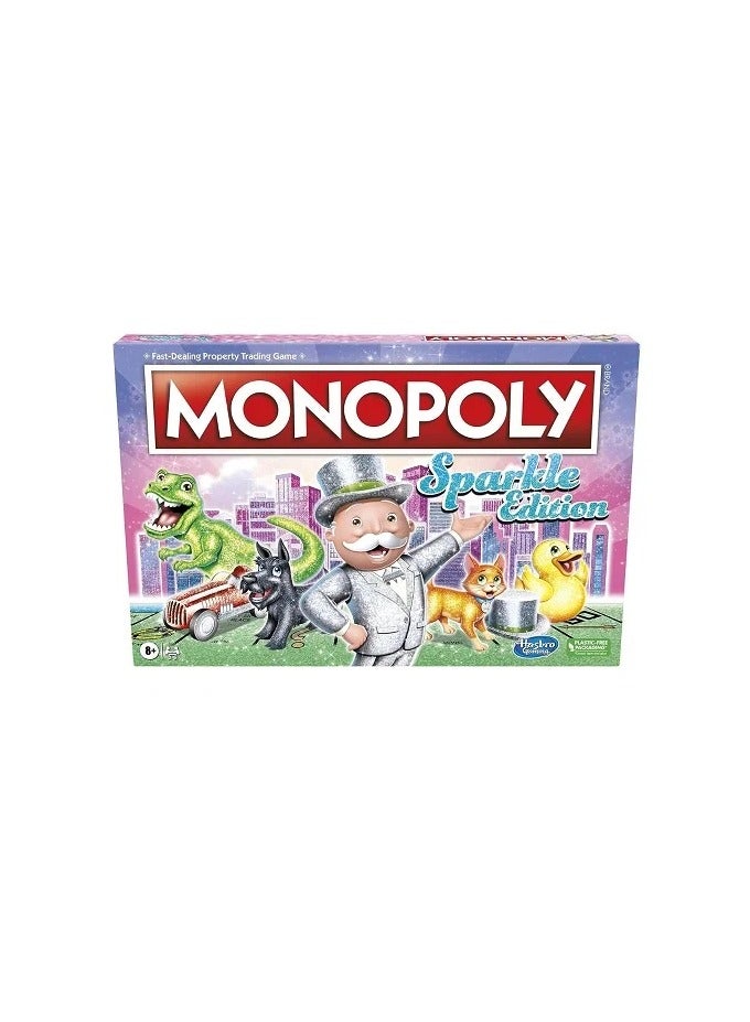 Monopoly Sparkle Edition Board Game, Family Games, with Glittery Tokens