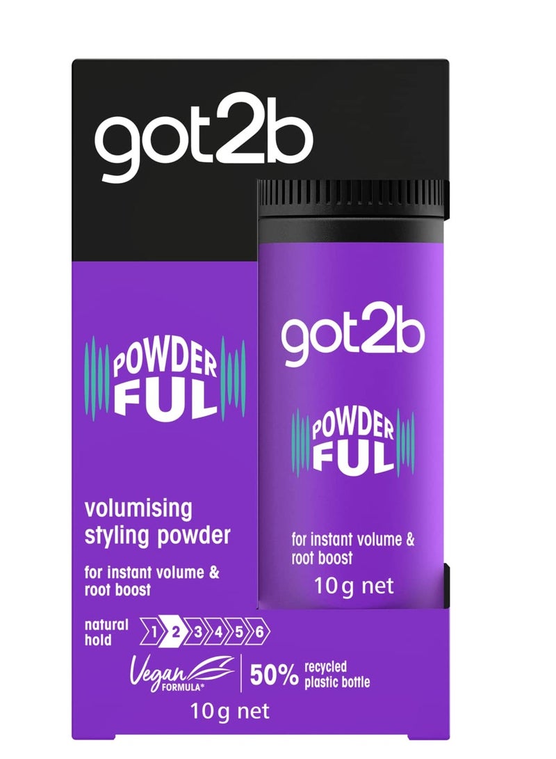 Got2B Schwarzkopf Powder'ful Unisex Root Hair Styling Powder, For Instant Volume and Root Boost, Vegan, 10g