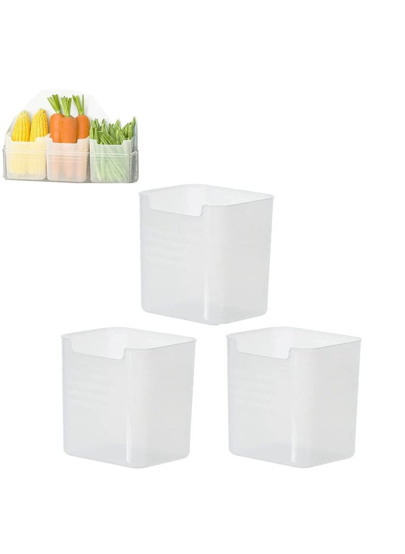 Plastic Storage Containers Fridge Organizer Box for Fruits Vegetables Snacks Cereal Food-Safe BPA-Free Refrigerator Counter Cabinet Kitchen Organization Food Storage 3PCS