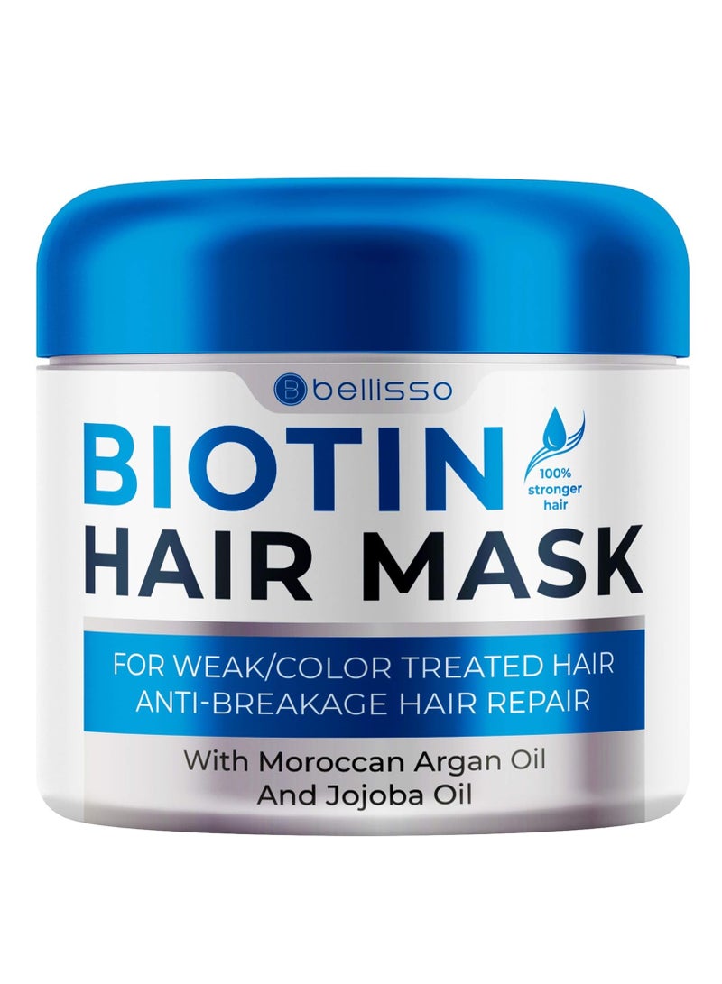 Biotin Hair Mask - Volume Boost and Deep Conditioner for Dry, Damaged Hair - Hydrating Repair Treatment for Women and Men - Moisture Conditioning for Curly Hair and Split Ends - Sulfate Paraben Free