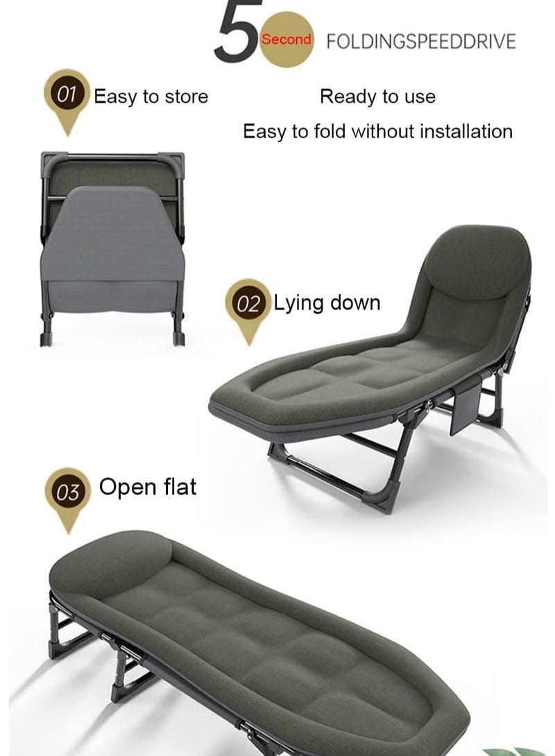 Senior Folding Bed Single Bed Office Lounge Chair Lunch Bed Napping Folding Bed Accompanying Simple Portable Military Bed-light