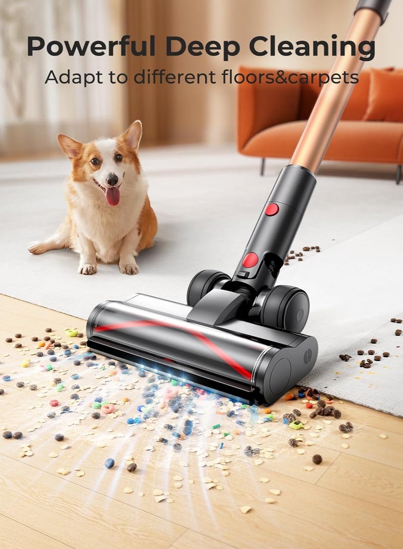 Laresar Ultra 7 Powerful Cordless Vacuum Cleaner 550W/45Kpa Stick Vacuum Cleaner with Touch Screen, Up to 60 Mins Runtime, Lightweight Handheld Vacuums for Hardwood Floor Carpet Car Pet Hair