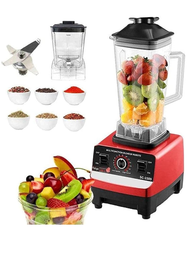 Blender 4500W Heavy Duty Commercial Grade Blender 6 Blades Mixer Juicer for Fruit Food Processor Grinder Mill, Chopper Mill, and Ice Smoothies