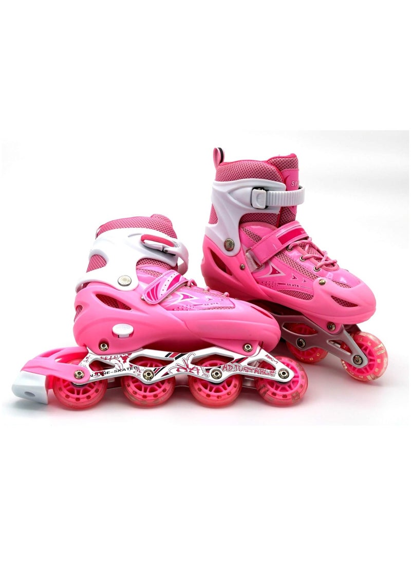 Kids Roller Shoes Single/Double Wheels Retractable Skateboarding Outdoor Unisex Pulley Shoes Gymnastic Sneakers